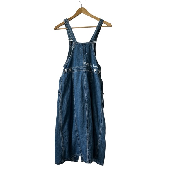 Zara Trafaluc Denim Overall Dress Buttondown Size Small/26 Knee length - Picture 2 of 9